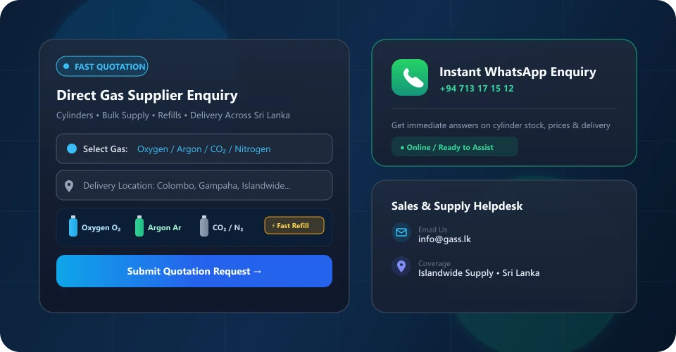 Illustration showing quotation and industrial gas enquiry support.